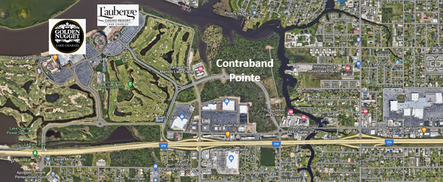 Contraband Point Proximity to Lake Charles Casinos 